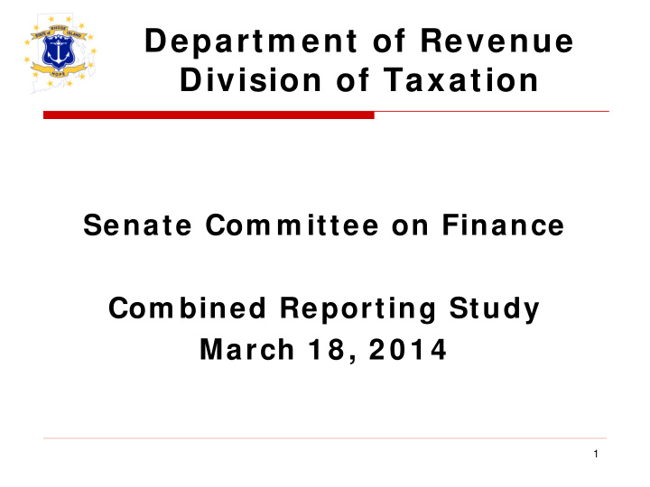 departm ent of revenue division of taxation