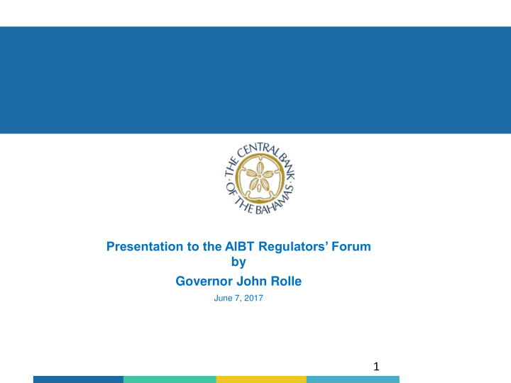 presentation to the aibt regulators forum by governor