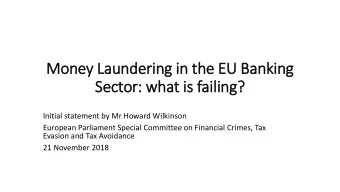 Sector: what is  is fail  iling?  Initial statement by Mr Howard Wilkinson  European Parliament