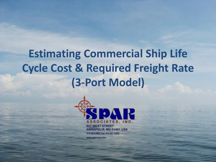cycle cost required freight rate