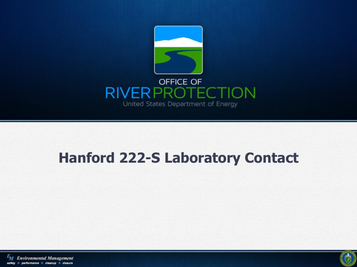 hanford 222 s laboratory contact