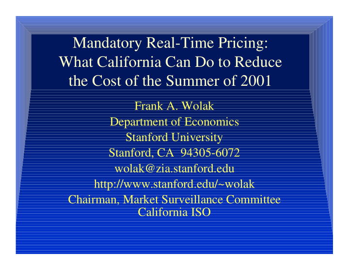 mandatory real time pricing what california can do to