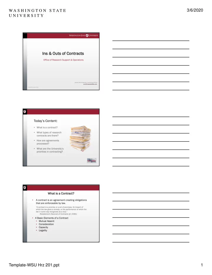 ins outs of contrac ins outs of contracts