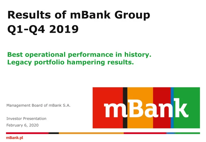 results of mbank group