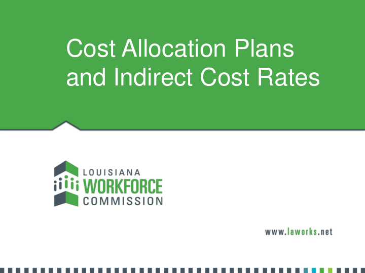 cost allocation plans