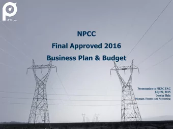 Cost Allocation  NPCC  Final Approved 2016  Discussion Item #4  Business Plan &amp; Budget  FERC