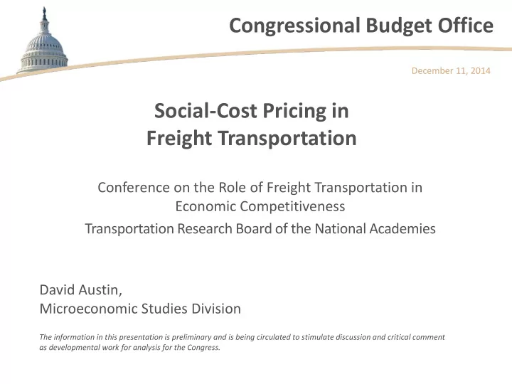 congressional budget office