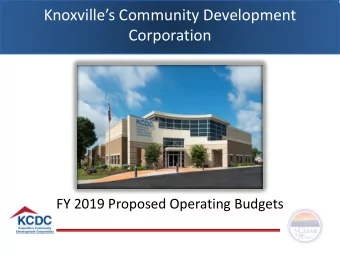 b  Corporation  FY 2019 Proposed Operating Budgets  FY2019 Operating Budgets  Operating Budget
