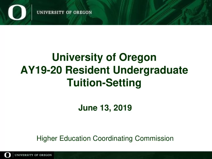 university of oregon ay19 20 resident undergraduate