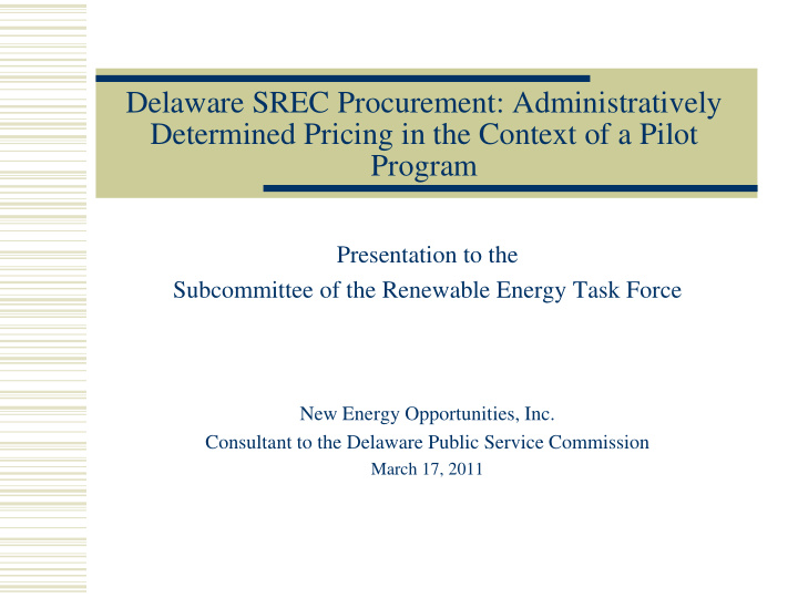 delaware srec procurement administratively