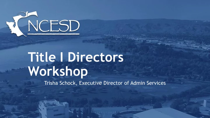 title i directors workshop