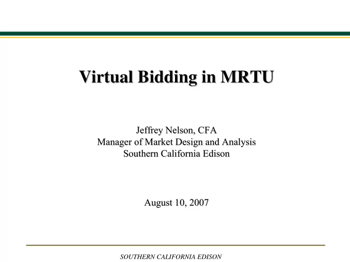 virtual bidding in mrtu virtual bidding in mrtu