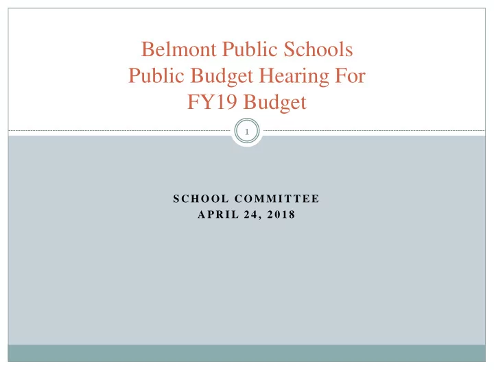 belmont public schools