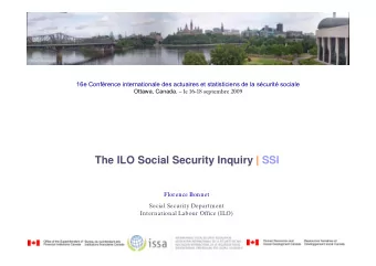 The ILO Social Security Inquiry | SSI  Florence Bonnet  Social Security Department  International