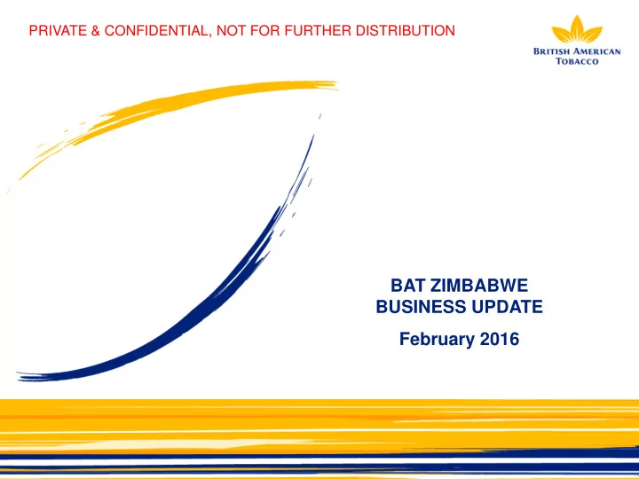 bat zimbabwe business update february 2016 agenda