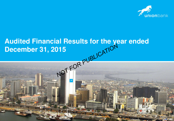 audited financial results for the year ended december 31