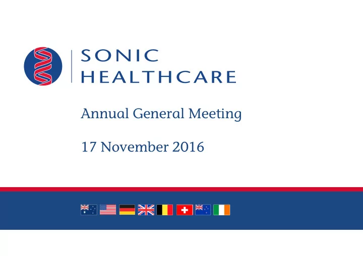 annual general meeting 17 november 2016 forward looking