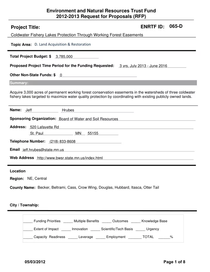 environment and natural resources trust fund 2012 2013