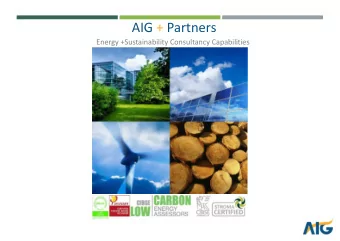 AIG + Partners  Energy +Sustainability Consultancy Capabilities  About Us AIGs International