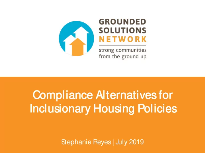 complian ance alternatives f for inclus usiona nary h