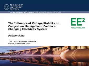 Changing Electricity System  Fabian Hinz  15th IAEE European Conference  Vienna, September 2017  1