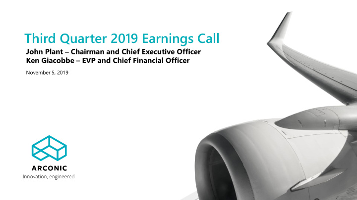 third quarter 2019 earnings call