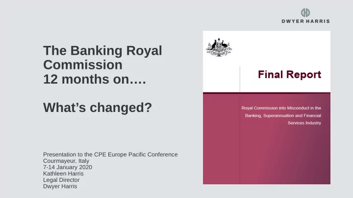 the banking royal commission 12 months on what s changed