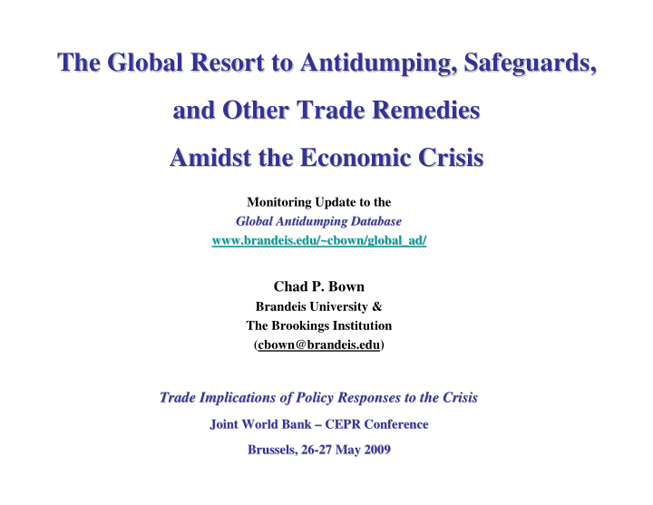 the global resort to antidumping safeguards the global