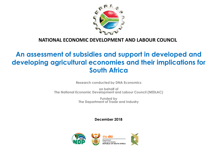 an assessment of subsidies and support in developed and