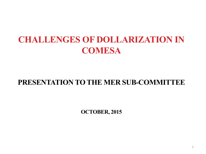 challenges of dollarization in