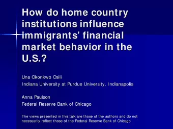 How do home country  How do home country  institutions influence  institutions influence