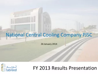 National Central Cooling Company PJSC  26 January 2014  FY 2013 Results Presentation  Disclaimer