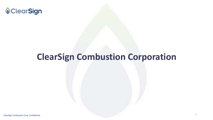clearsign combustion corporation