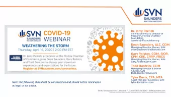 Dr. Jerry Parrish  Chief Economist &amp; Director of  Research, Florida Chamber  Foundation