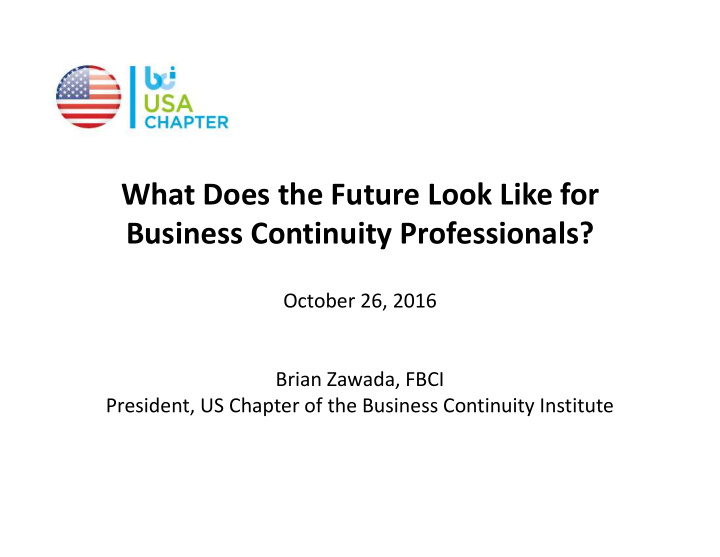what does the future look like for business continuity