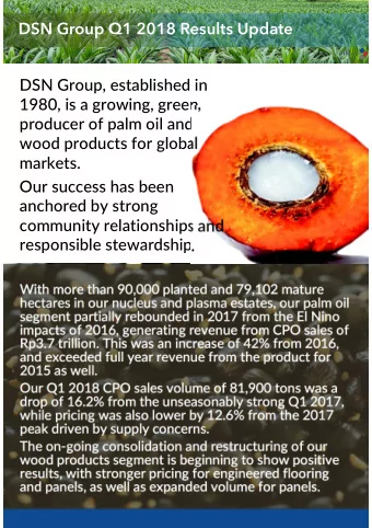 DSN Group Q1 2018 Results Update