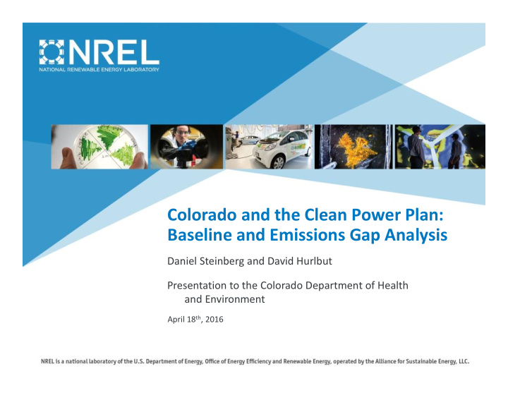 colorado and the clean power plan baseline and emissions