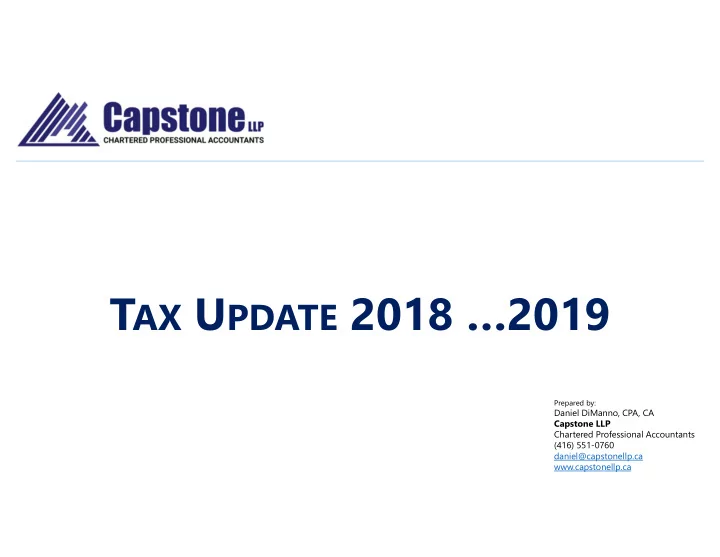 t ax u pdate 2018 2019