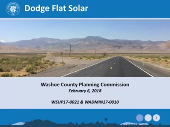 Dodge Flat Solar  Washoe County Planning Commission  February 6, 2018  WSUP17-0021 &amp;