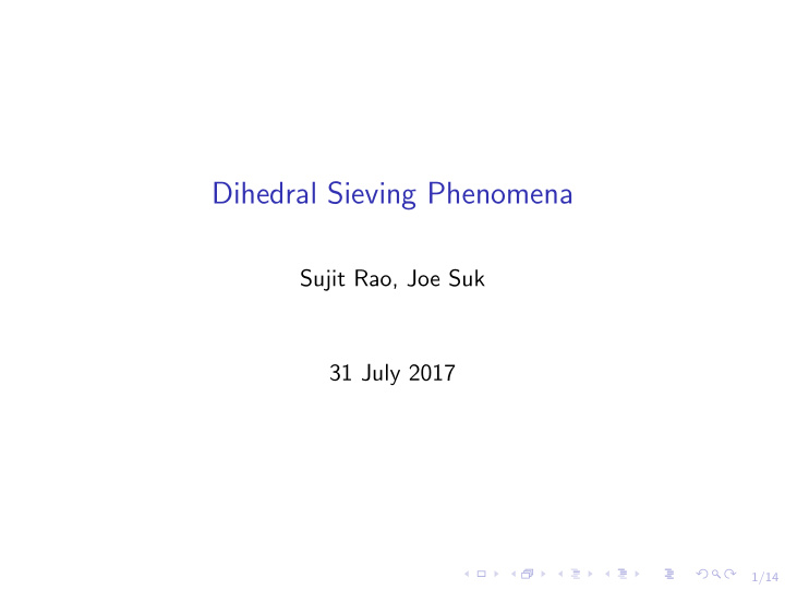 dihedral sieving phenomena