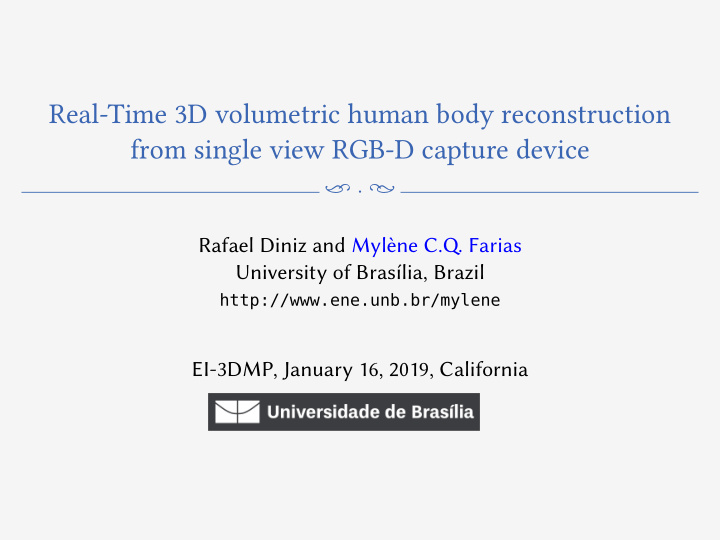 real time 3d volumetric human body reconstruction from