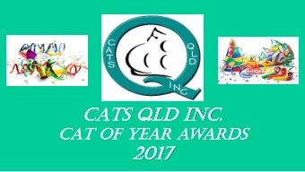 2017  CAT OF YEAR SPONSORS  2017 SHOW SPONSORS  BES  EST  T OF BR  F BREE  EED  D PE  PERS  RSIA