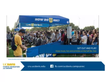 Campus Recreation and Unions video  Campus Recreation and  Unions  Overview for COSAF 201617