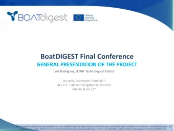BoatDIGEST Final Conference  GENERAL PRESENTATION OF THE PROJECT  Lola Rodrguez, LEITAT