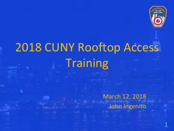 Training  March 12, 2018  John Ingenito  1  Overview  Firematics &amp; Operations  Code