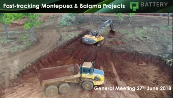 Fast-tracking Montepuez &amp; Balama Projects General Meeting 27 th June 2018  1  Presentation
