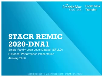 2020-DNA1  Single-Family Loan Level Dataset (SFLLD)  Historical Performance Presentation  January