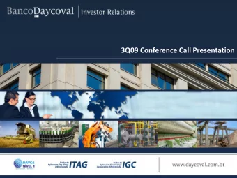 3Q09 Conference Call Presentation  Agenda  Page 3  Page 9  Market Comments  Quality of Loan