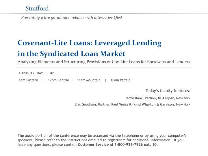 covenant lite loans leveraged lending in the syndicated