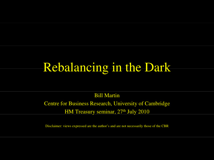 rebalancing in the dark rebalancing in the dark